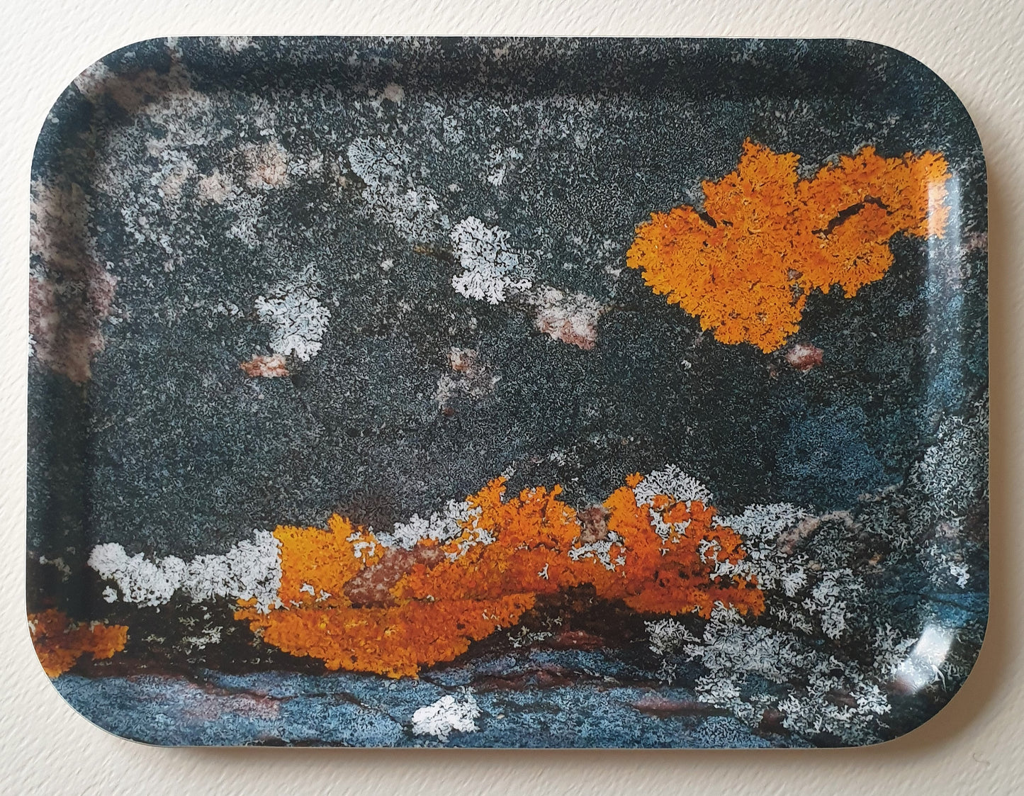Bricka 27x20cm "Orange o Grått"