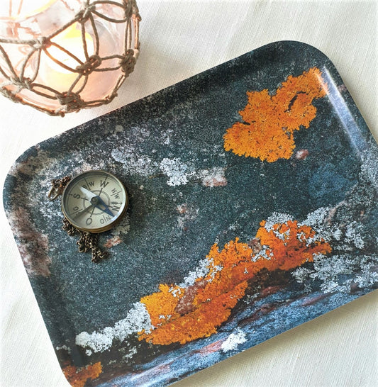 Bricka 27x20cm "Orange o Grått" SLUTSÅLD!