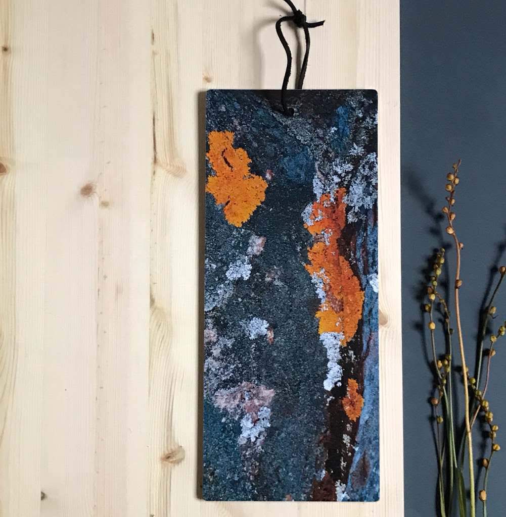 Serveringsbräda 17x40cm "Orange o Grått"