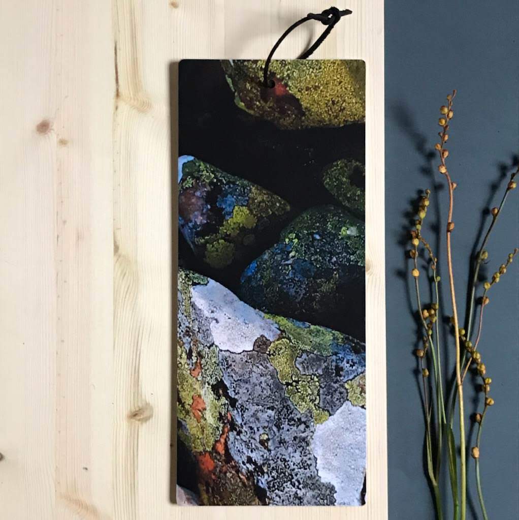 Serveringsbräda 17x40cm "Sten i grått och grönt" SLUTSÅLD!